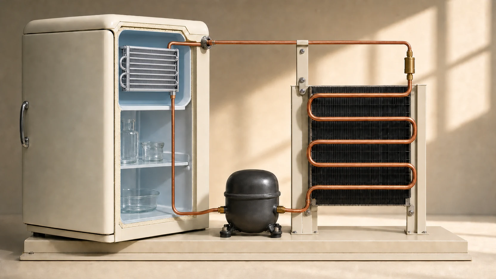 Featured illustration for How Do Refrigerators Remove Heat?