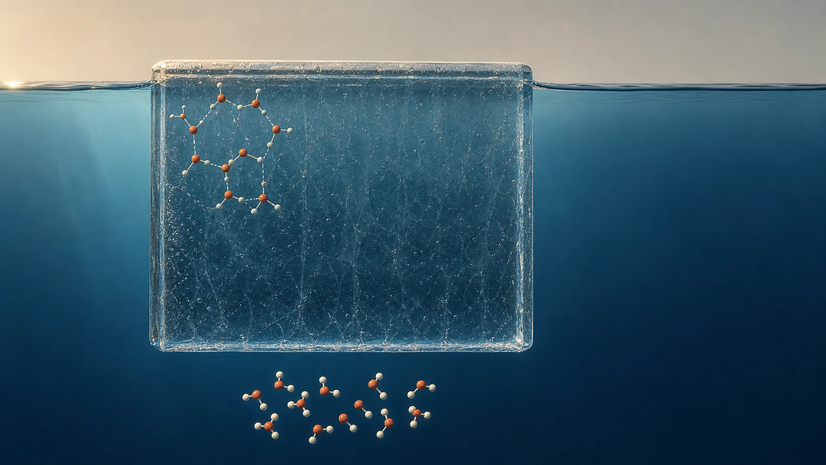 Featured illustration for Why Does Ice Float?