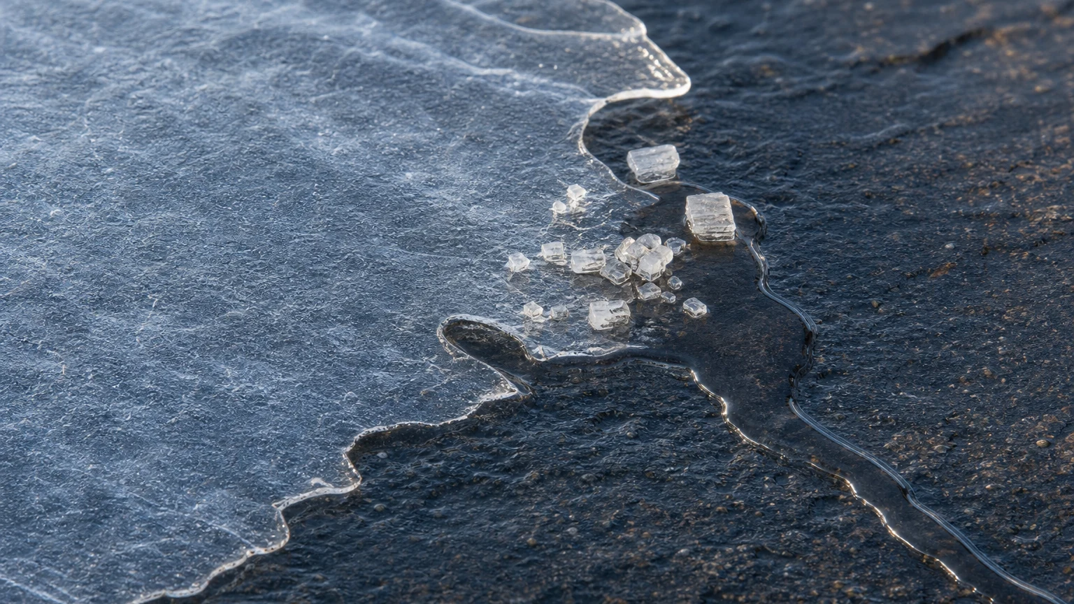 Featured illustration for Why Does Salt Melt Ice?