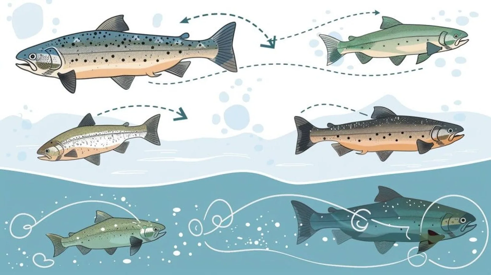 Illustration for Life Cycle of Salmon