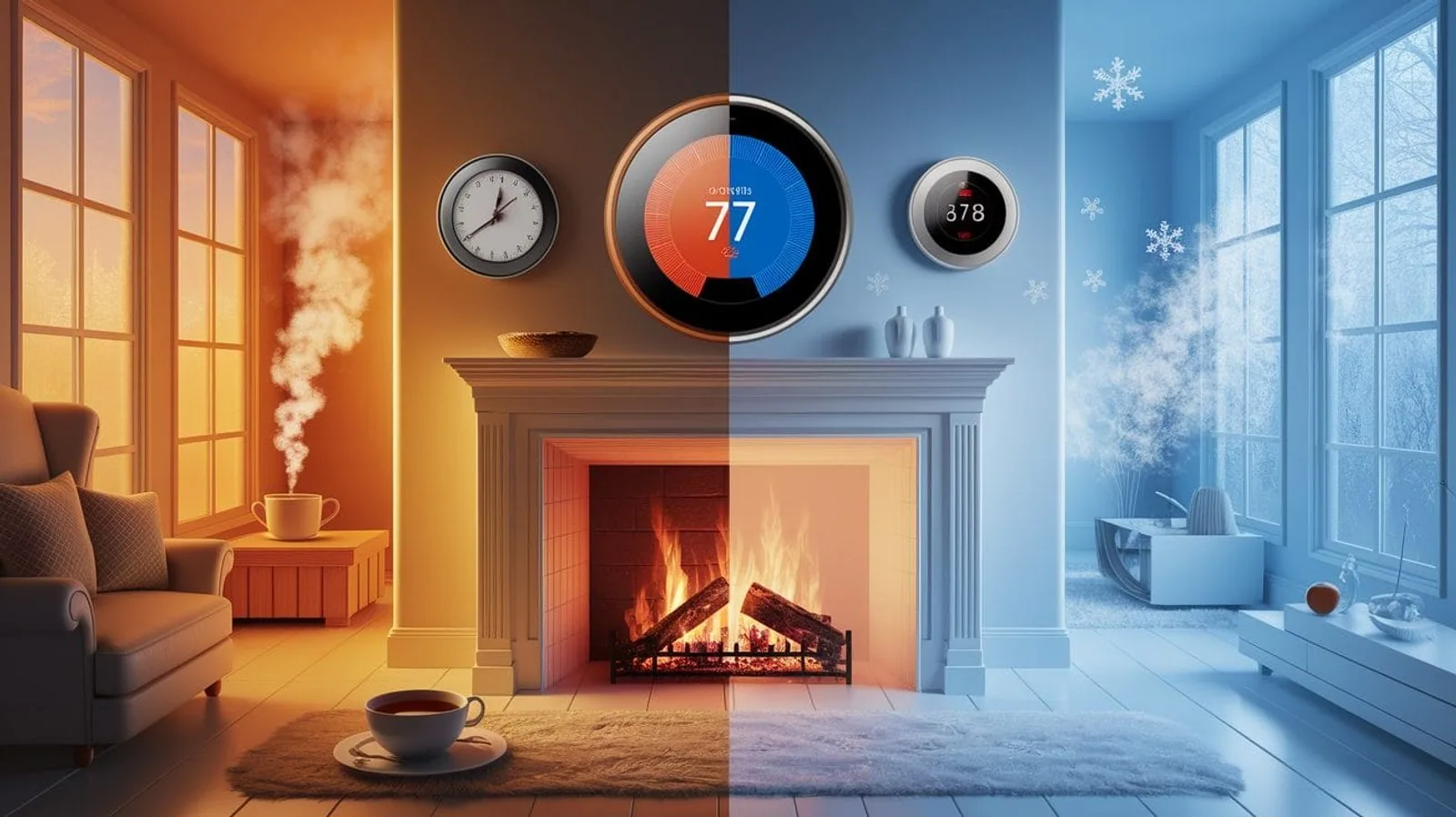 Featured illustration for The Warm and Cool of It: How Thermostats Work