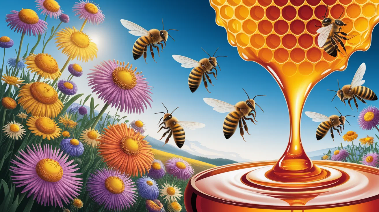 Illustration for Buzzing Beginnings: Honey’s Origin in One Sentence