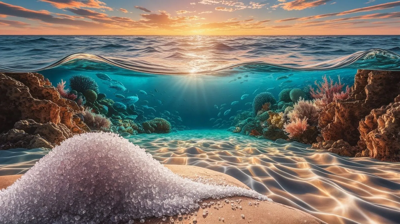 Featured illustration for Salt of the Sea: Uncovering Why the Ocean Is Salty