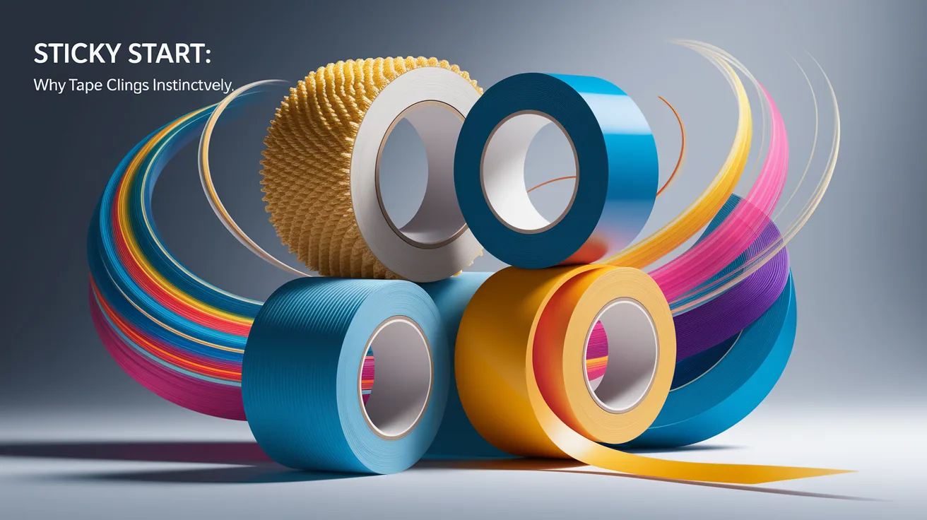 Illustration for Sticky Start: Why Tape Clings Instinctively
