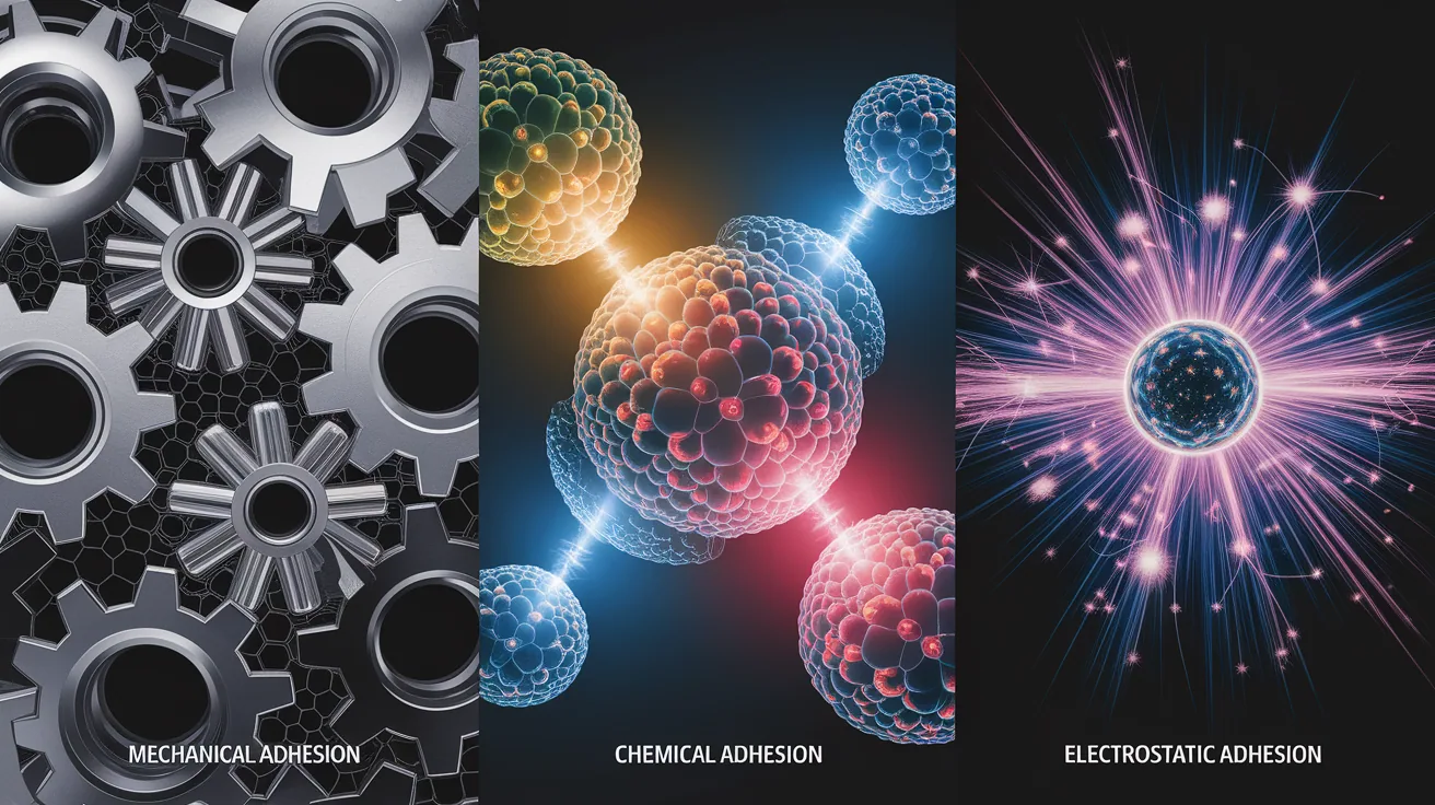 Illustration for Mechanisms in Action: Mechanical, Chemical, and Electrostatic Adhesion
