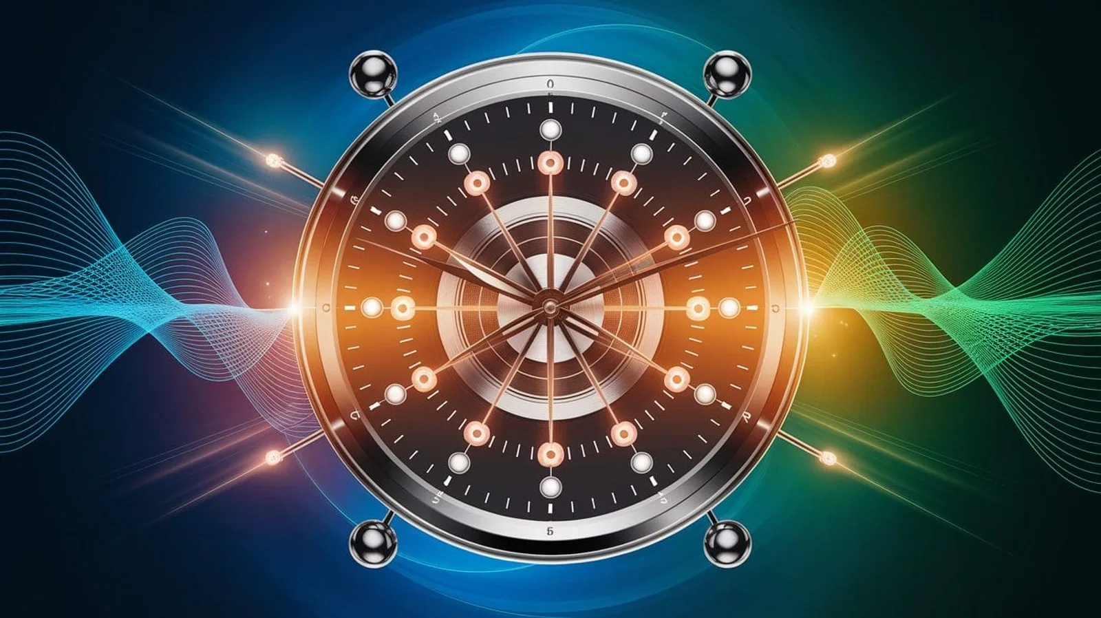 Featured illustration for Ticking with Atoms: How Atomic Clocks Keep Time