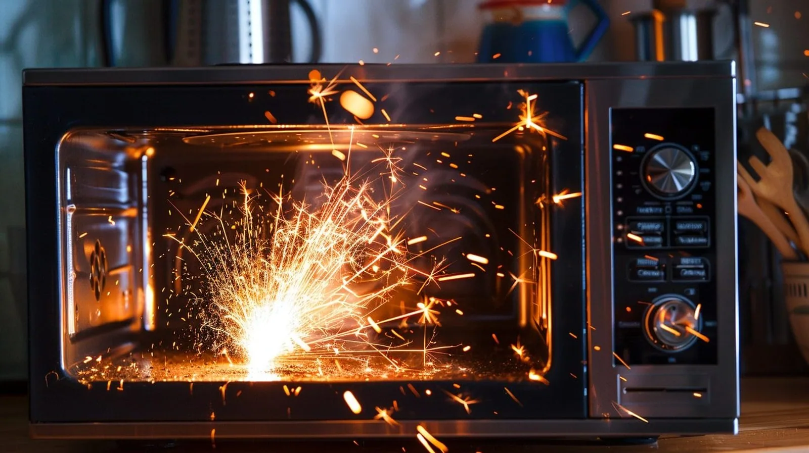 Featured illustration for Why Does Metal Spark in the Microwave?