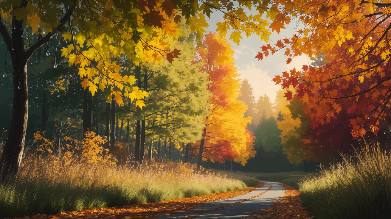 Illustration for A Tapestry of Gold: Why Leaves Change Color in Autumn